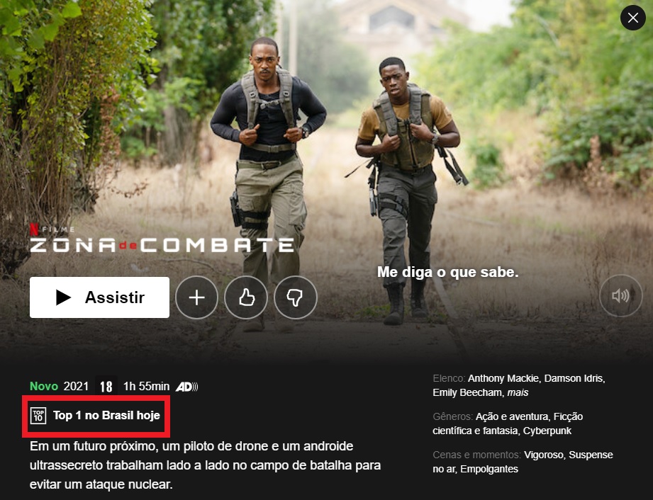 Zona de Combate, filme de ação da Netflix