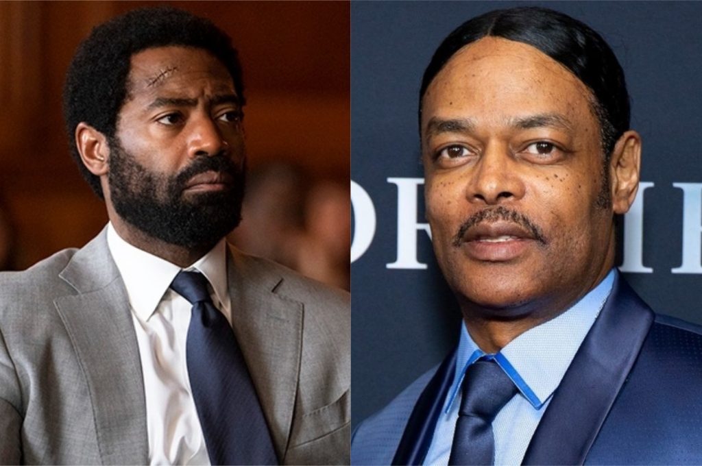 À esquerda, o ator Nicholas Pinnock como Aaron Wallace na série For Life; à direita, Isaac Wright Jr., o ex-detento que inspirou a trama (Imagem: Divulgação/ABC)