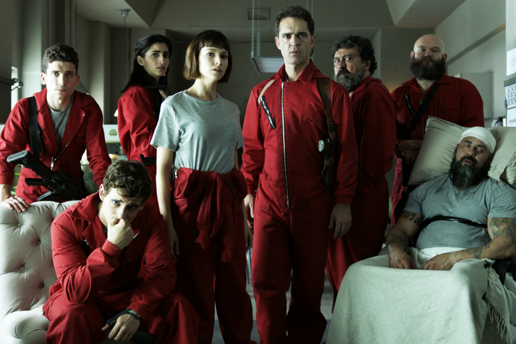 A equipe na 2ª temporada de La Casa de Papel (Imagem: Divulgação/Netflix)