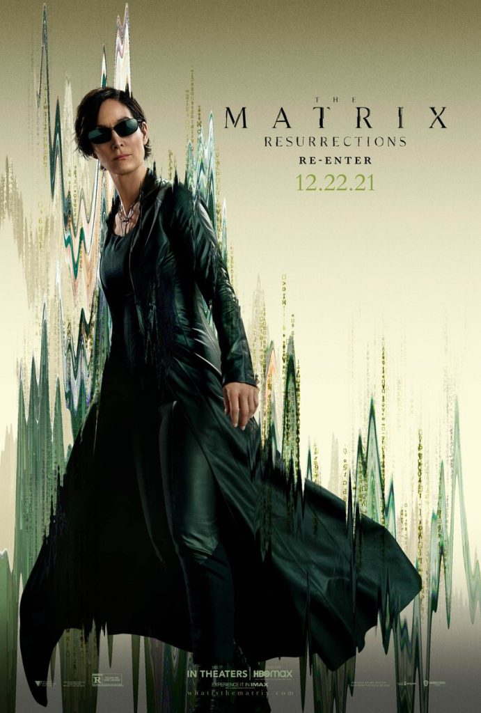 A atriz Carrie-Anne Moss como Trinity em novo pôster de The Matrix Resurrections (Imagem: Divulgação/Warner Bros.)