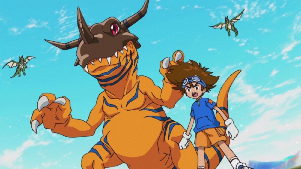 Greymon e Tai em Digimon (Reprodução)