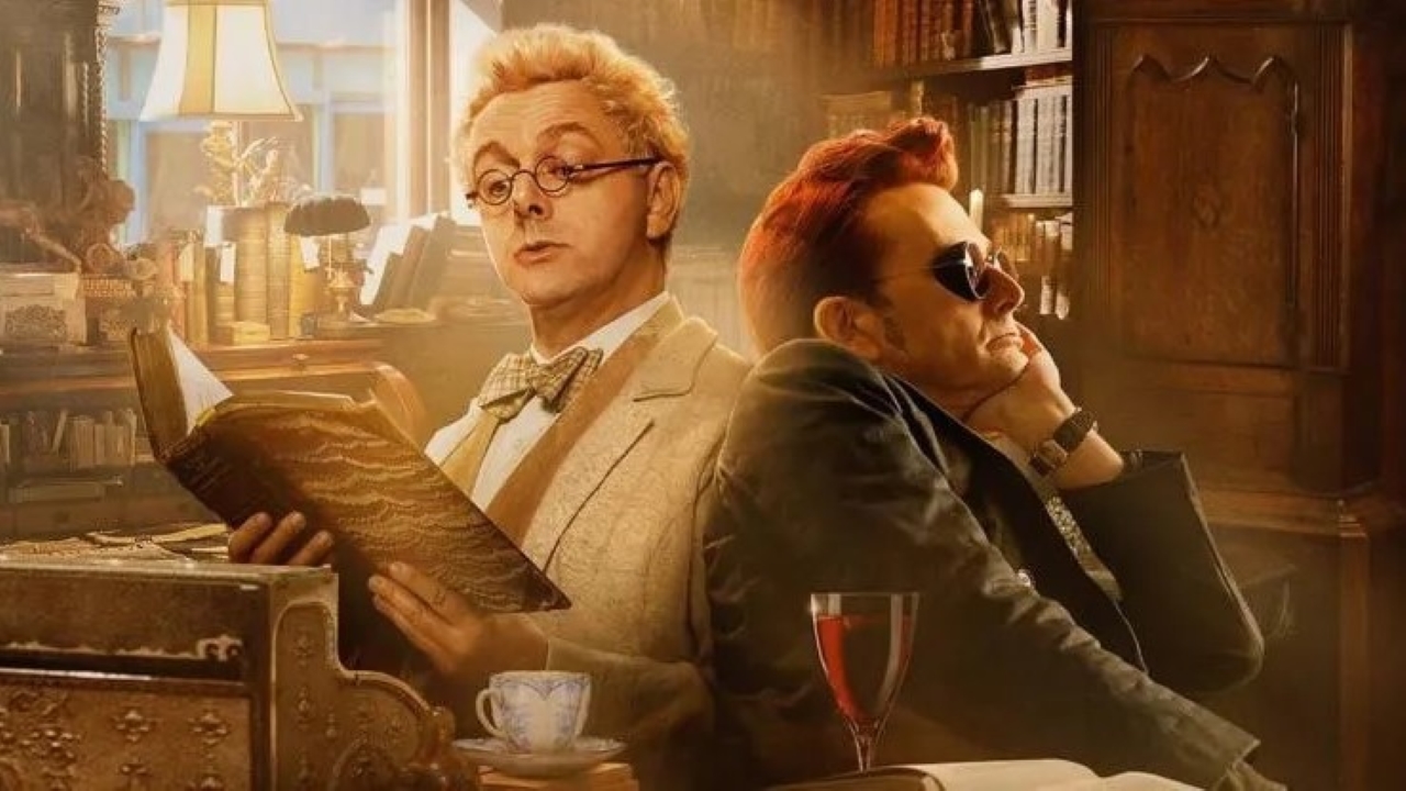 Aziraphale e Crowley em pôster de Good Omens 2 (Divulgação / Prime Video)