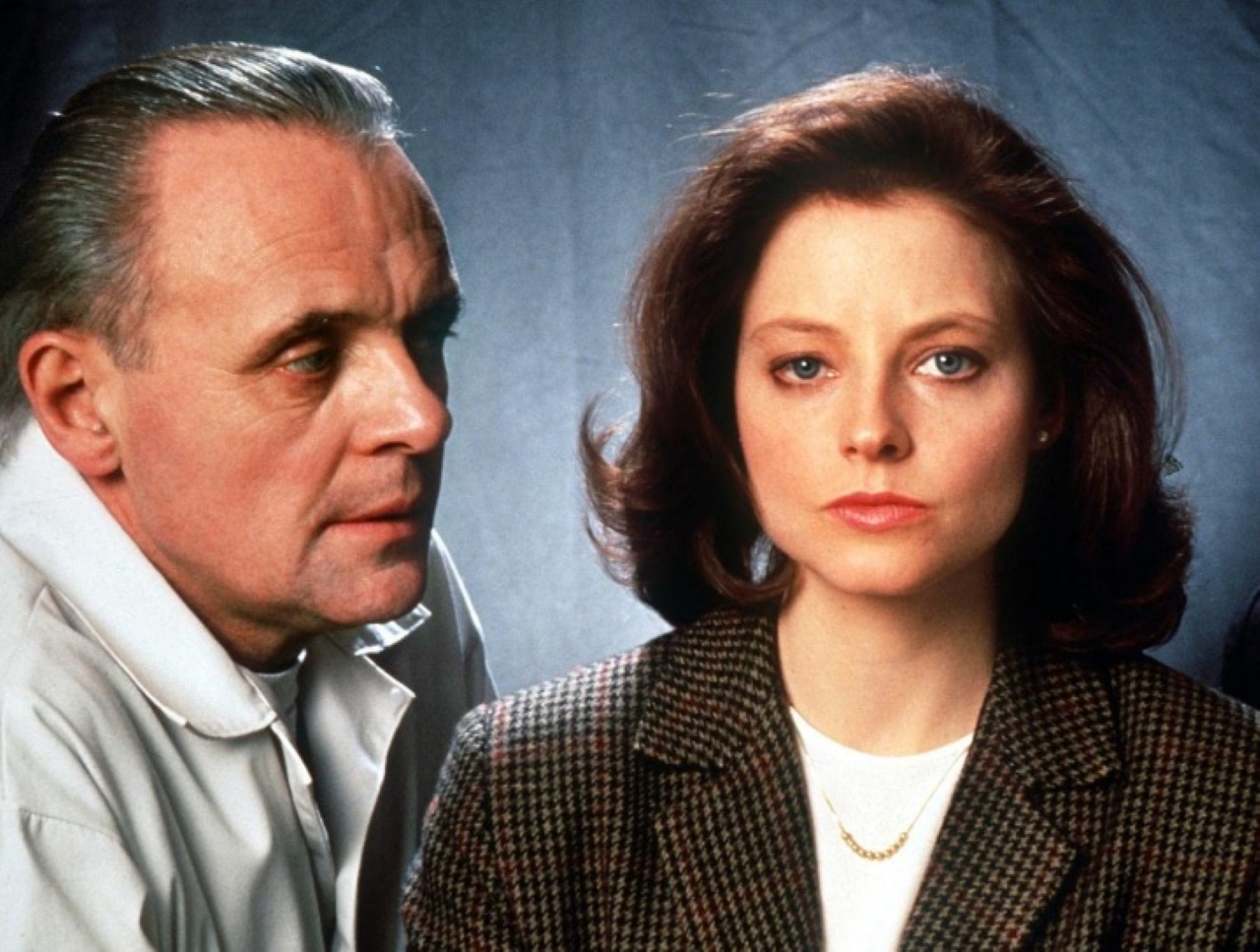 Jodie Foster e Anthony Hopkins em O Silêncio dos Inocentes (Reprodução)