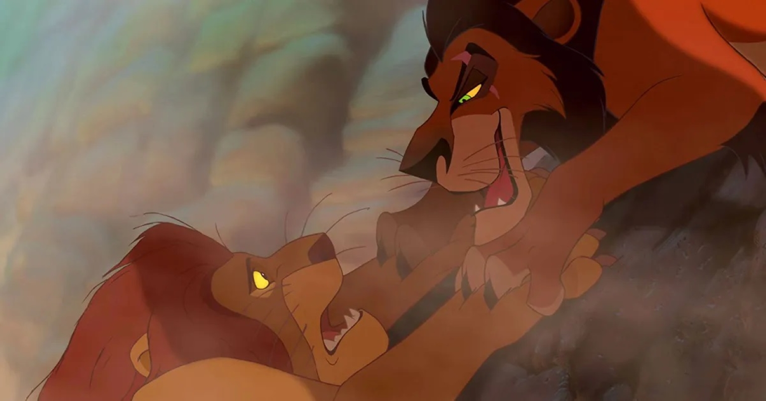 Mufasa e Scar em O Rei Leão (Reprodução / Disney)